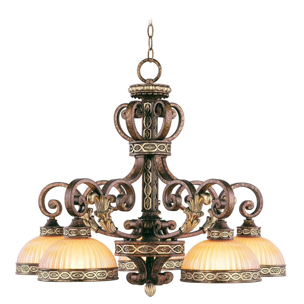 Livex Lighting 8525-64 Seville Chandelier in Palacial Bronze with Gilded Accents 